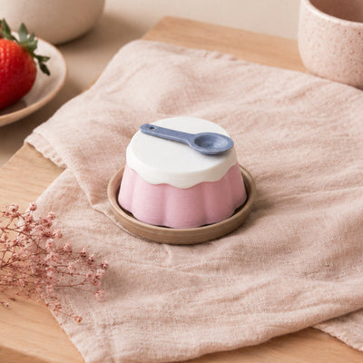 Strawberry Pudding Clicker by Kuma Labs — 3D printed pocket comfort object in strawberry pink