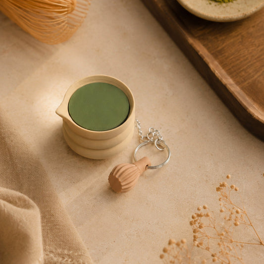 Kuma Labs Matcha Bowl Clicker — top view with whisk detail