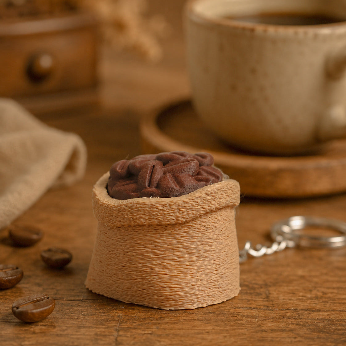 Coffee Sack Clicker — close up of click mechanism
