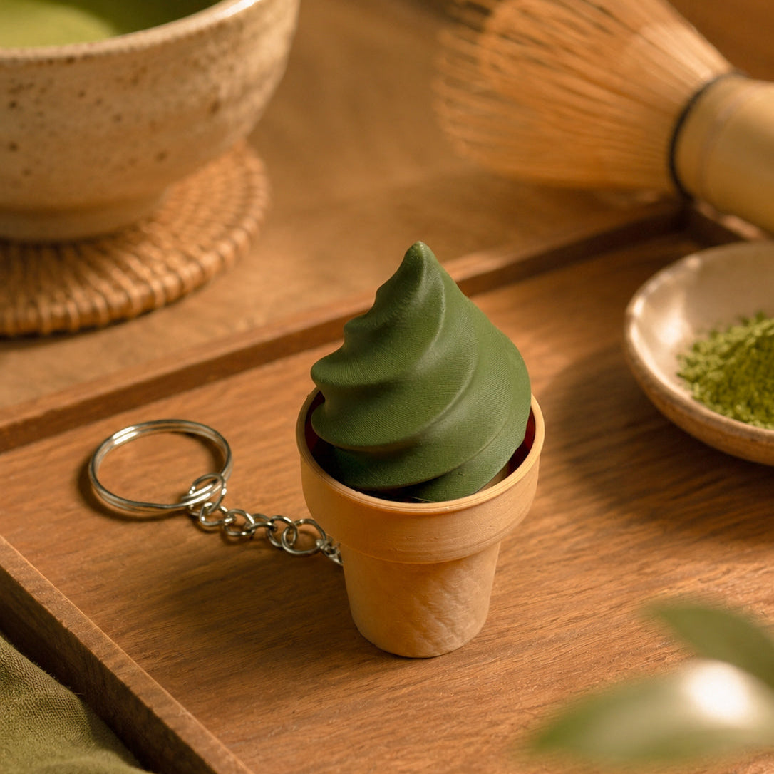 Matcha Soft Serve Clicker — lifestyle photo on cozy desk