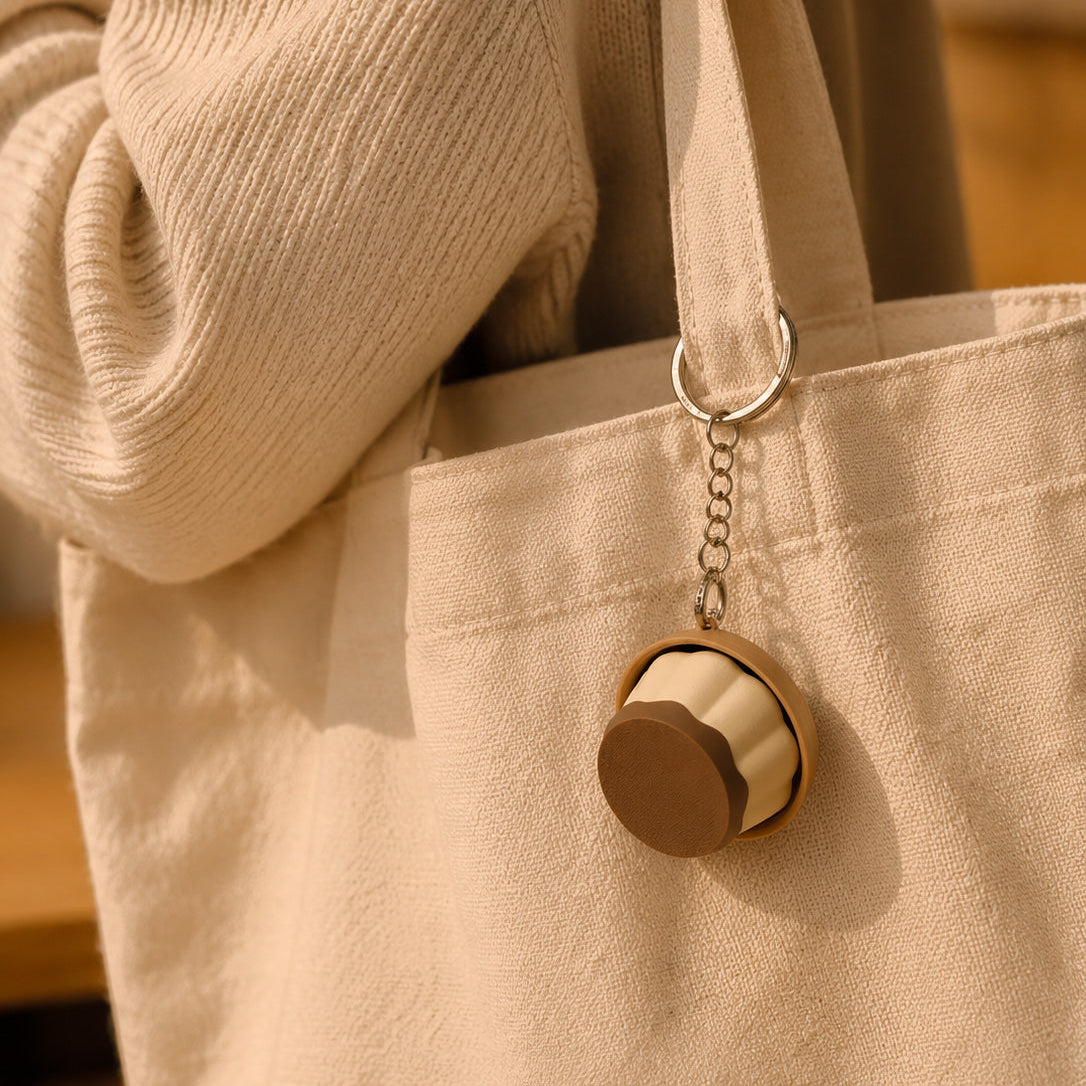 Pudding Clicker by Kuma Labs — 3D printed pocket comfort object in caramel colourway