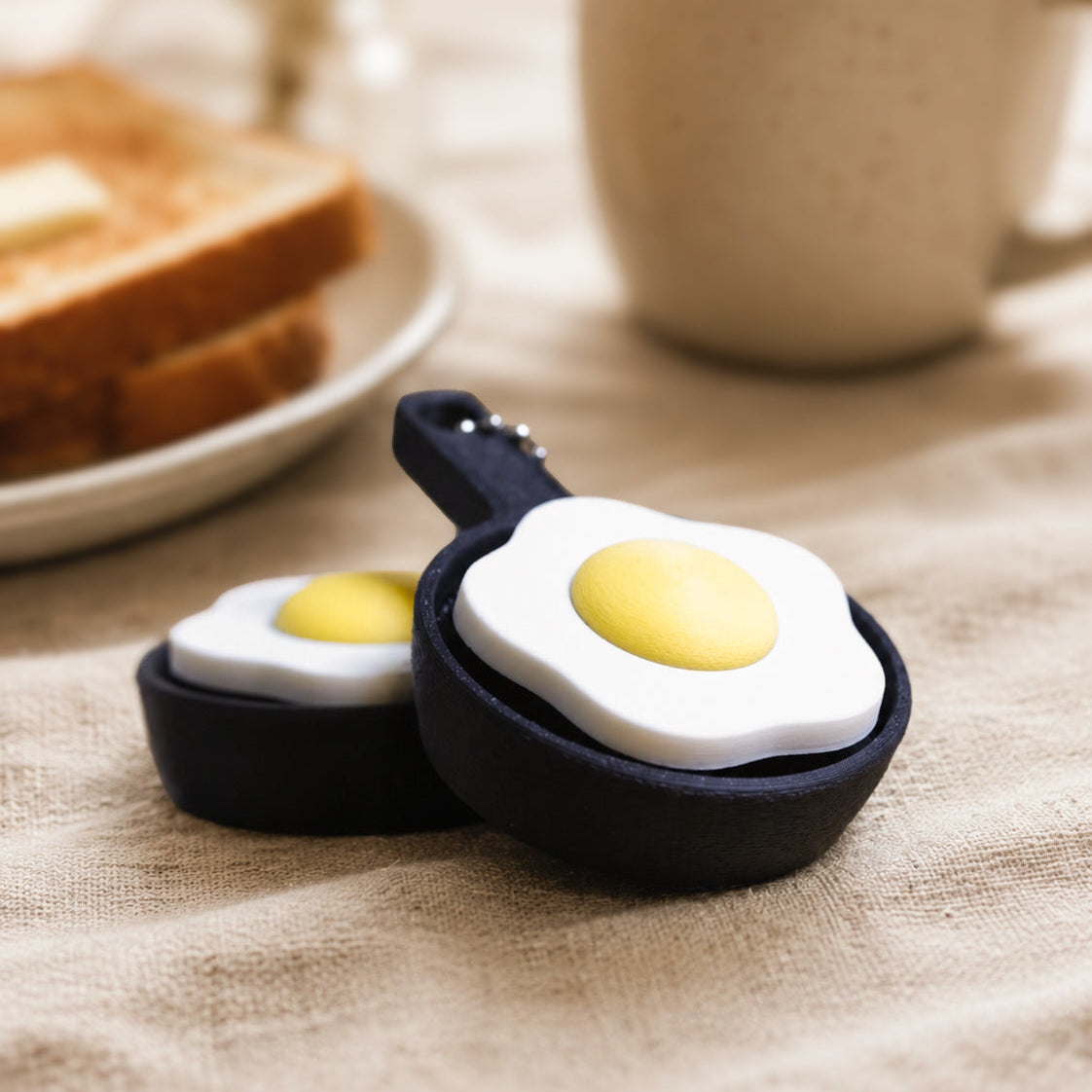 Fried Egg Clicker by Kuma Labs — 3D printed pocket comfort object