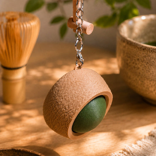 Kuma Labs Matcha Mochi Pounding Clicker — lifestyle photo on cozy desk
